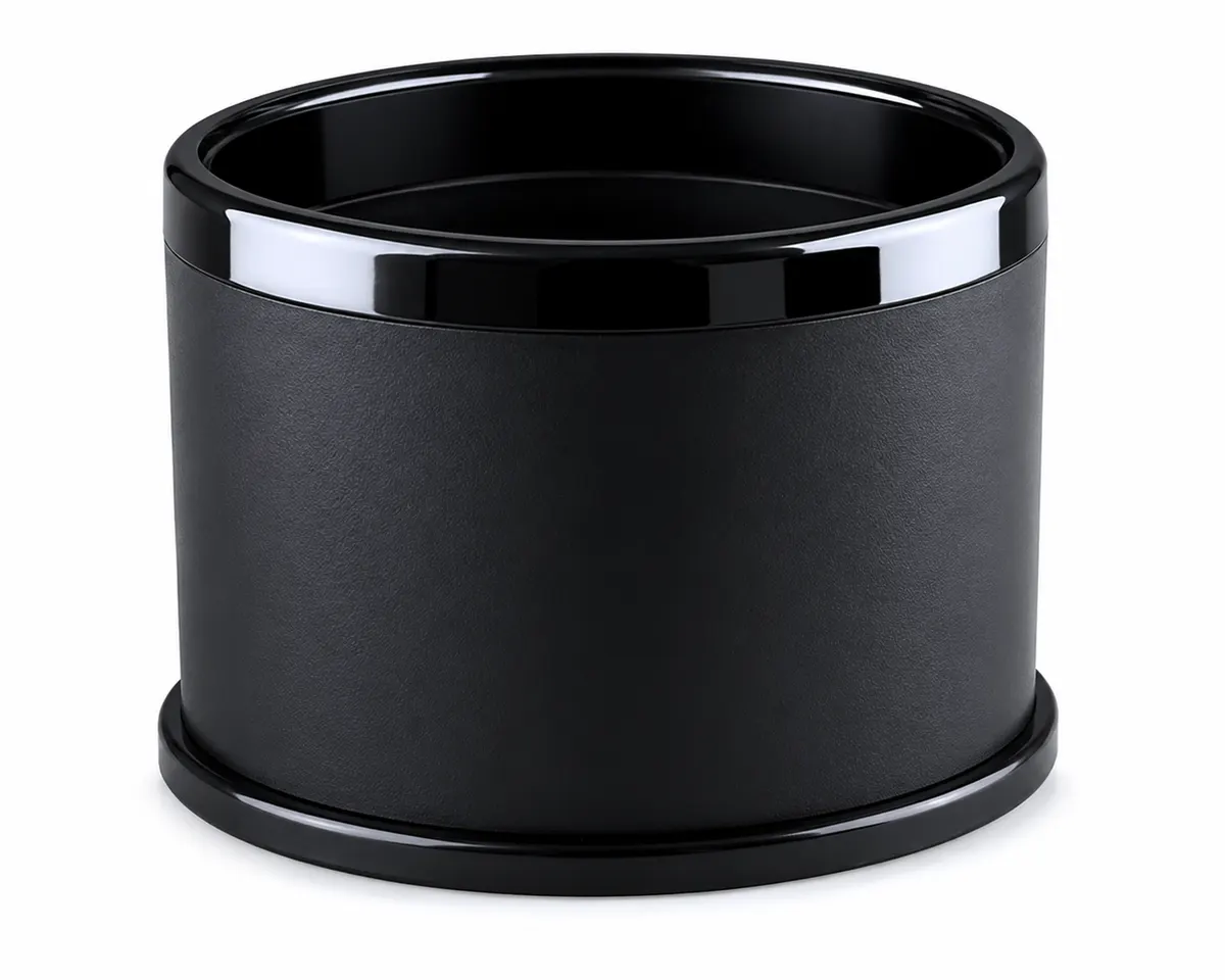 JVD Lincoln Round Double Layer Metal Dustbin 10L Matt Black JVDLRD