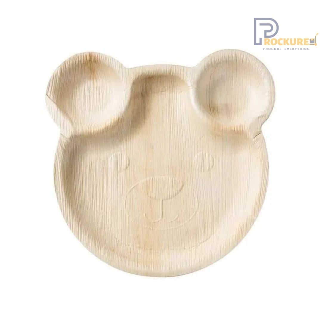 Areca Leaf 9 Inch Teddy Bear Plate