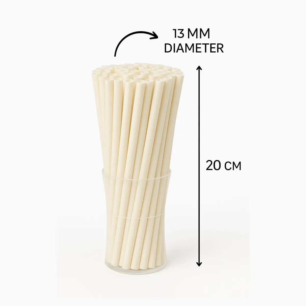 Rice Straws (Edible) – Milky White | Eco-Friendly, Food-Grade | Variable Sizes 4