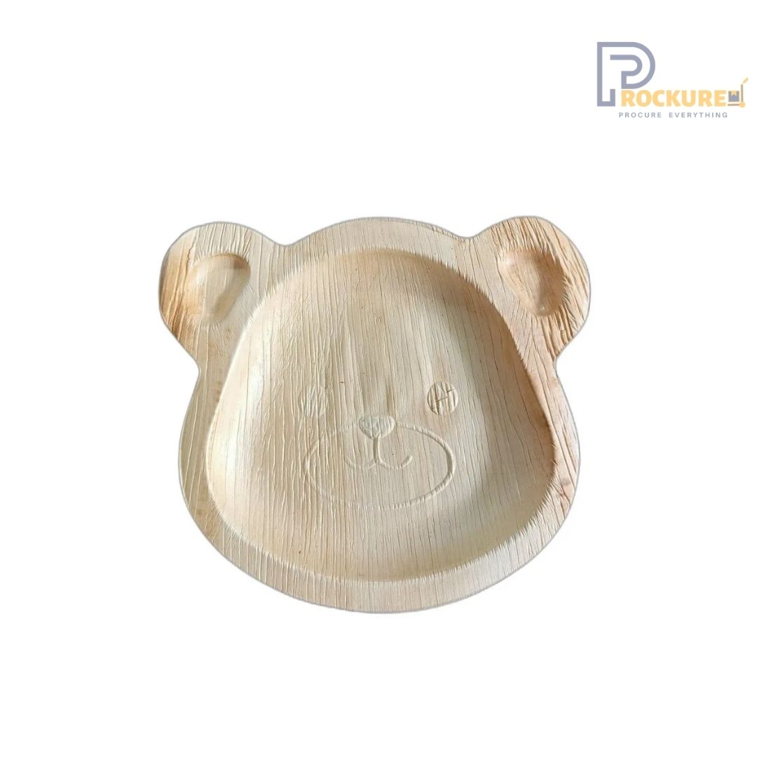 Areca Leaf 8 Inch Teddy Bear Plate