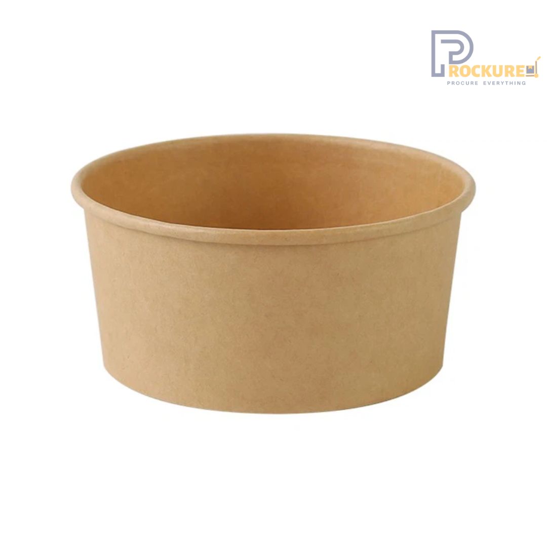 Kraft Brown Paper Salad Bowl With Lid | 1000 ml