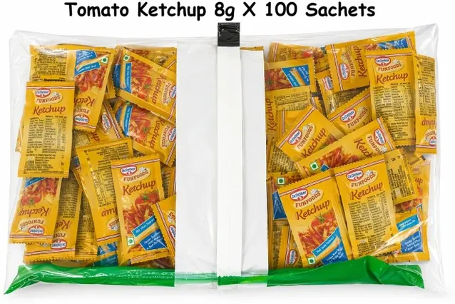 Dr Oetker Funfoods Tomato Ketchup 8 gm Sachets Professional Pack of 100 2