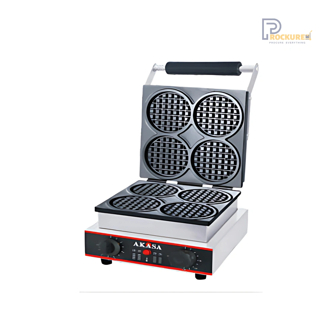 WM44 Circular Waffle Maker – Fast Heating, Stainless Steel, Commercial Grade