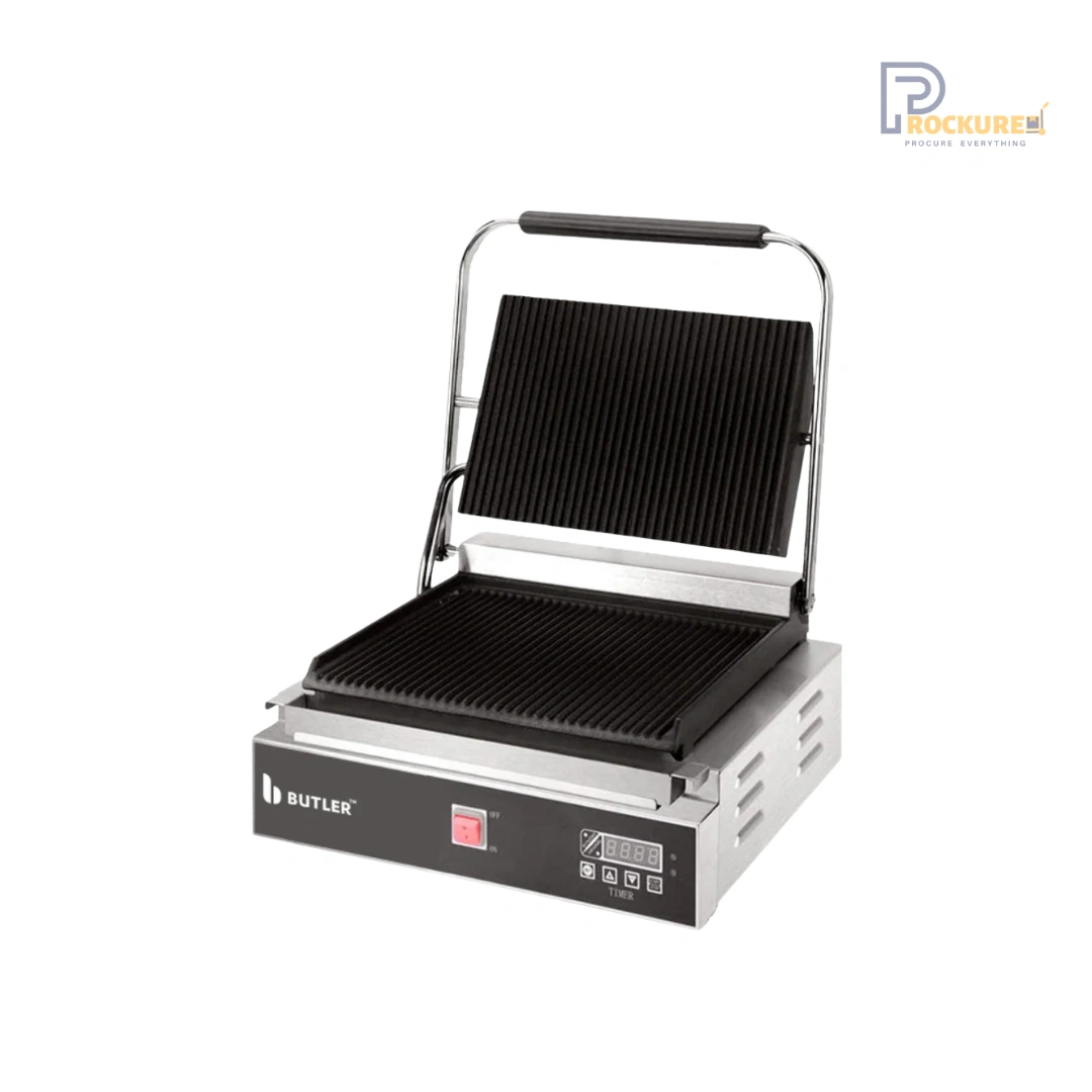 Butler Euro Grill Premia PG-11E Electric Contact Grill with Grooved Plates 2.8kW