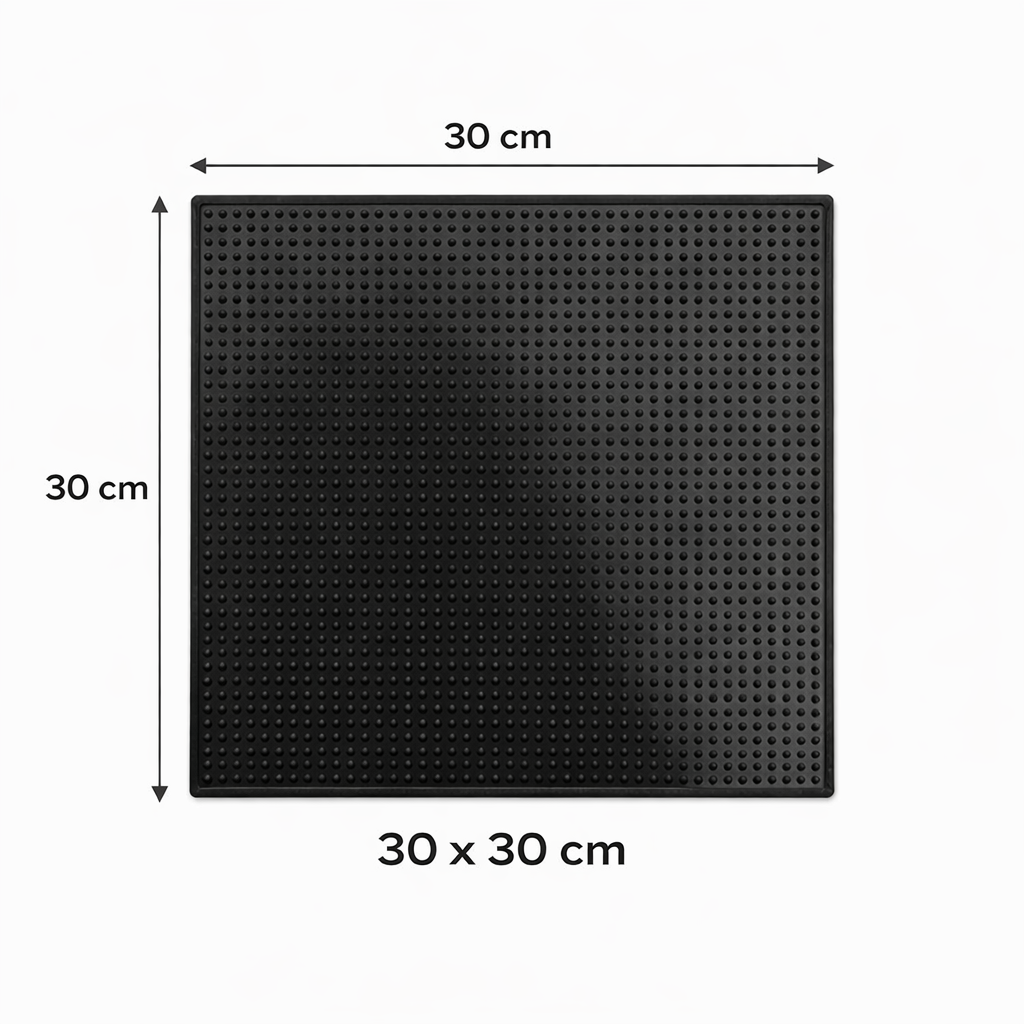 Bar Mat 30 x 30 CM - BRMTS Rubber/PVC Anti-Slip Bar Counter Mat, Black