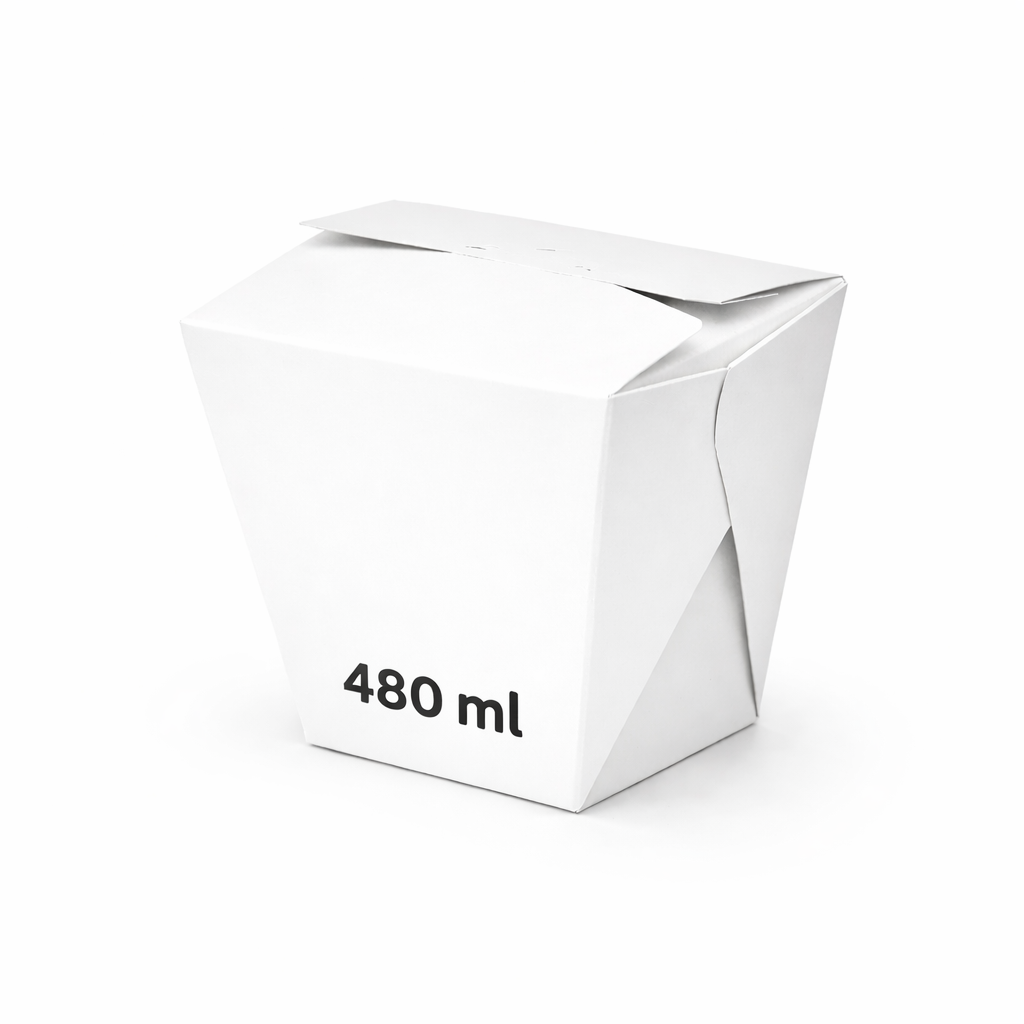 480ml White Noodle & Biriyani Box Virgin Kraft Paper