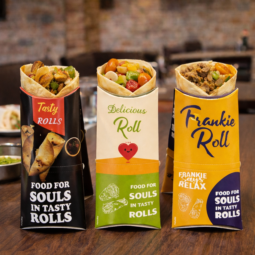 Printed Wrap & Roll Paper Box WRPBOX - Printed Wrap and Roll Paper Box 8 Inch 300 GSM