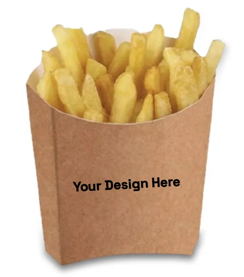 Customized Kraft Brown French Fries Pouch | Bulk Order MOQ 5000 Pcs
