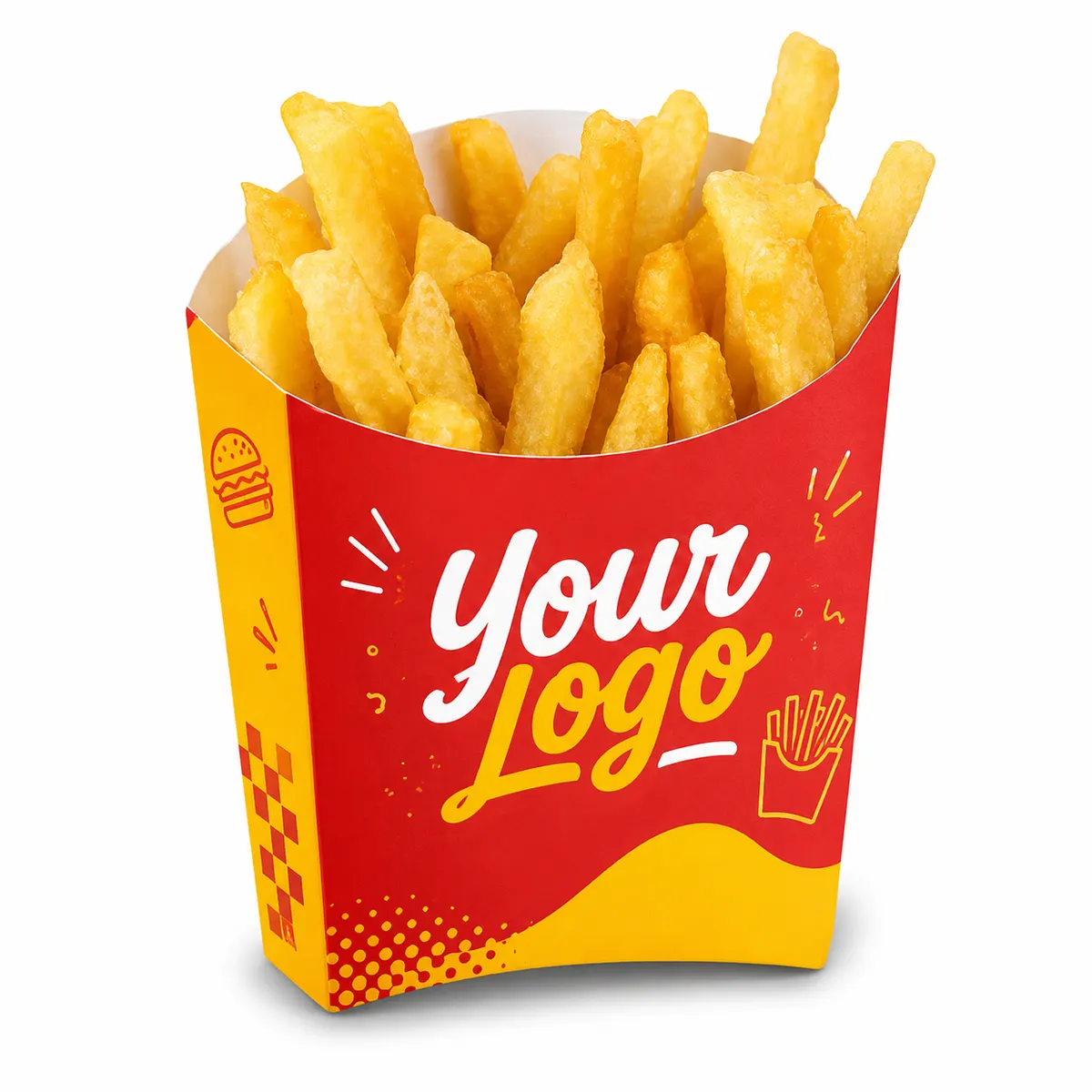 Customized Multicolor French Fries Takeaway Pouch | Bulk Order MOQ 5000 Pcs
