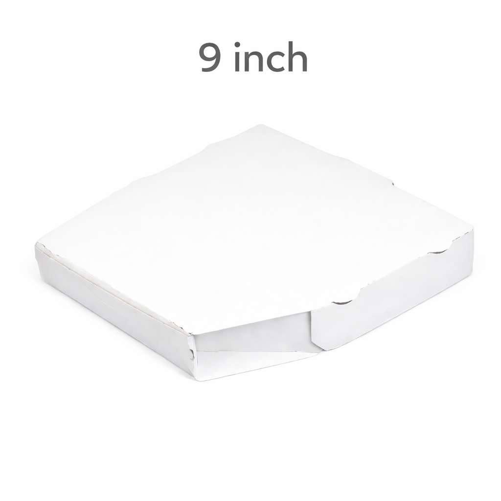 Diamond Shaped Kraft White Plain Corrugated Pizza Box 9 Inch (500 pcs)