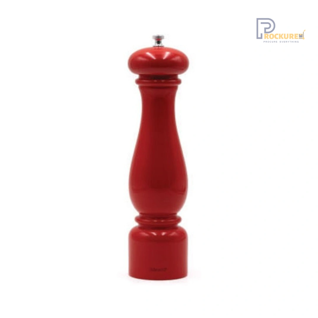 Bisetti Firenze Pepper Mill 32 cm (Red Glossy Lacquered Beech Wood) | Striking & Functional