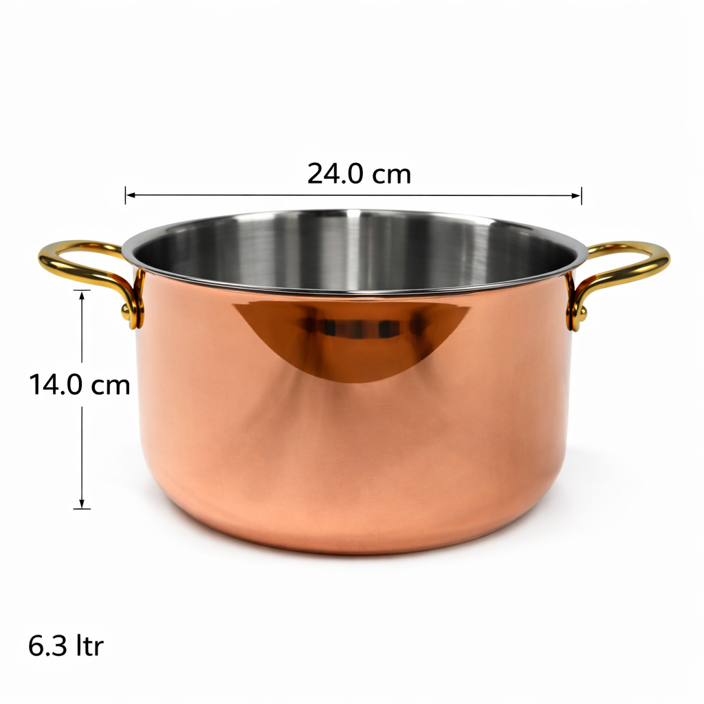 PradeepTriply Saucepot 6.3 Litre with Copper Finish