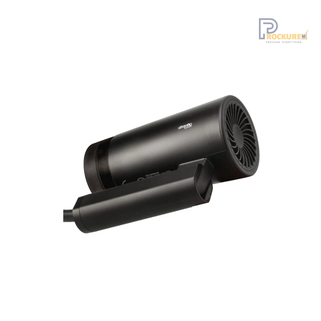 JVD Keos Hair Dryer – Foldable Matt Black Travel Dryer with Ionic Drying & 2m Cord