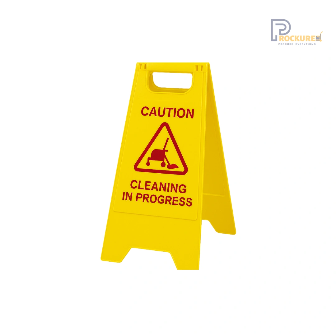 Cleaning in Progress Safety Sign Board – Yellow Plastic (A-Frame)