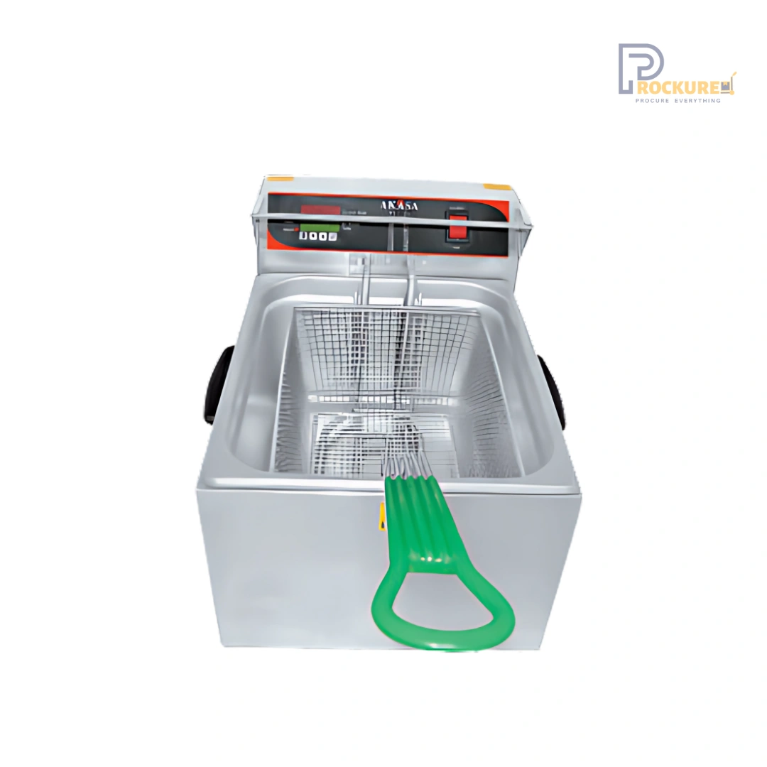 Akasa DF 8L SGL 8L Electric Deep Fryer – 1800W, Stainless Steel, Fast Heating Fryer