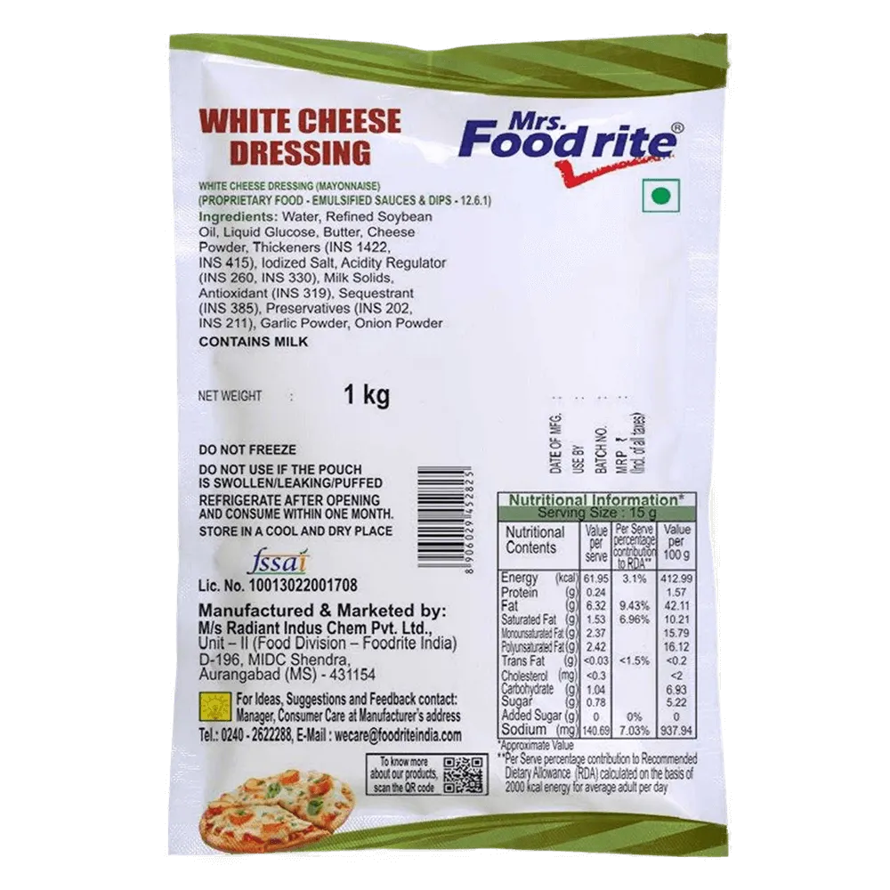Foodrite White Cheese Dressing 1 Kg 2
