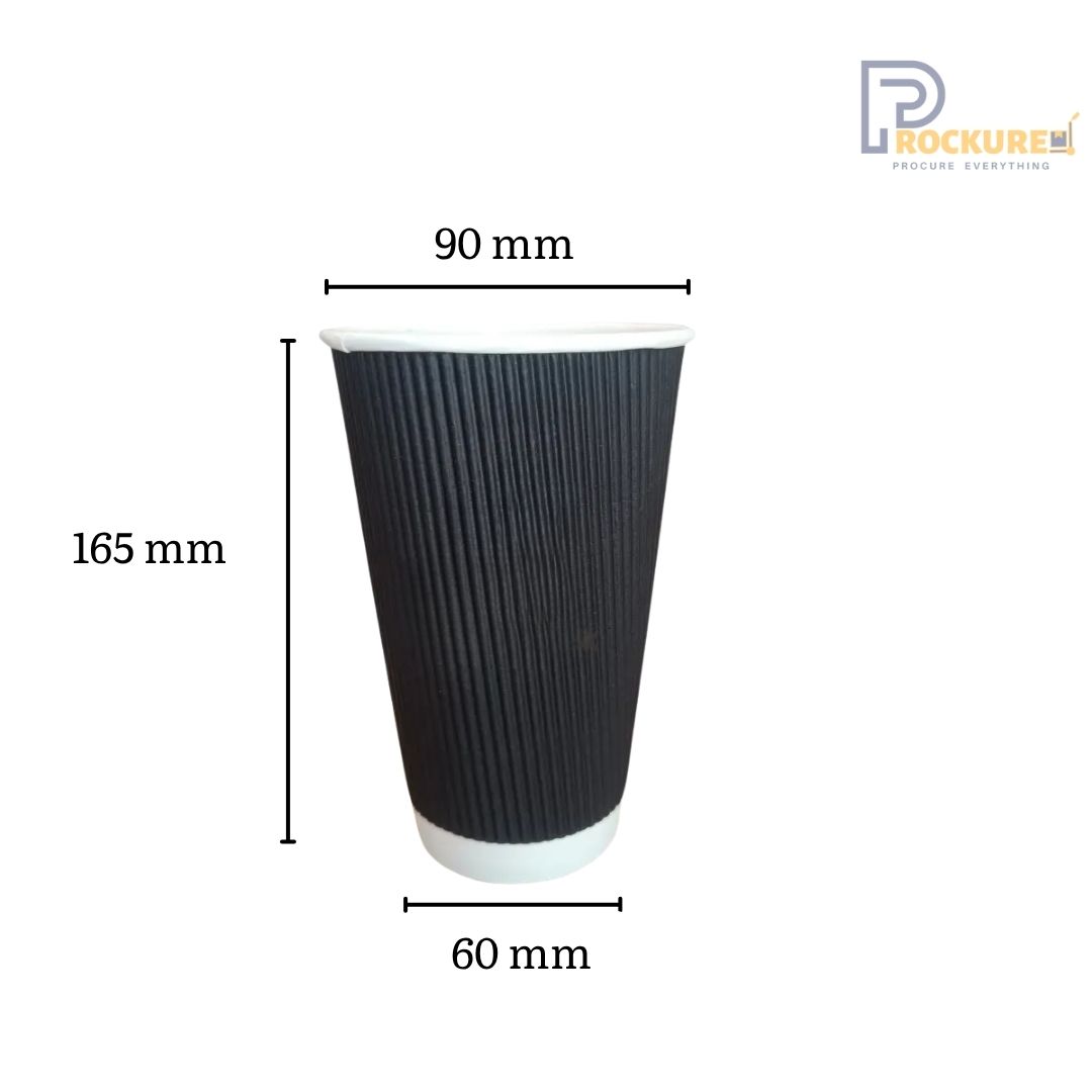 Ripple Black Cup 600 ml (20 Oz)