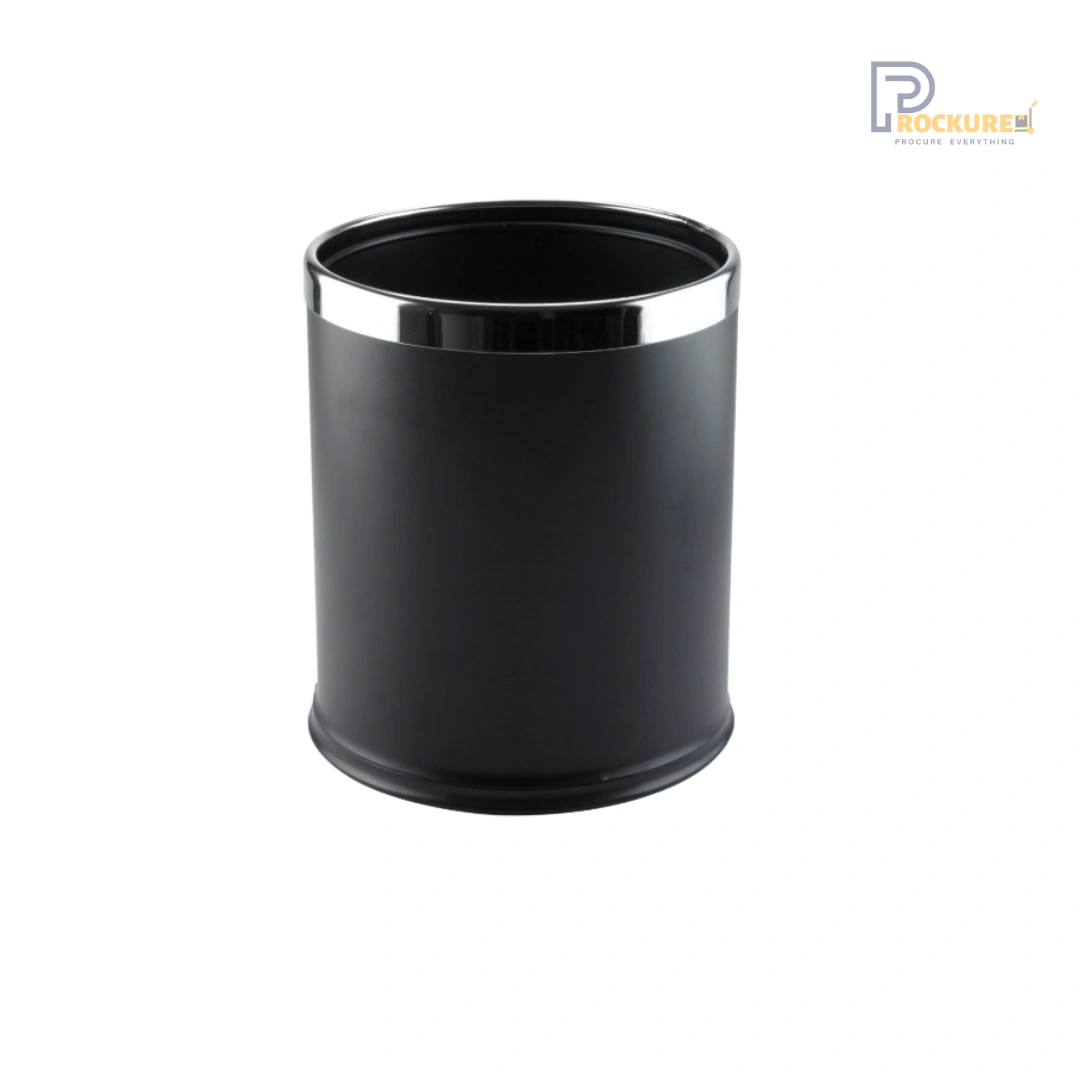 JVD Lincoln Dustbin (Black) – 10L Metal Bin with Anti-Slip Base & Removable Liner