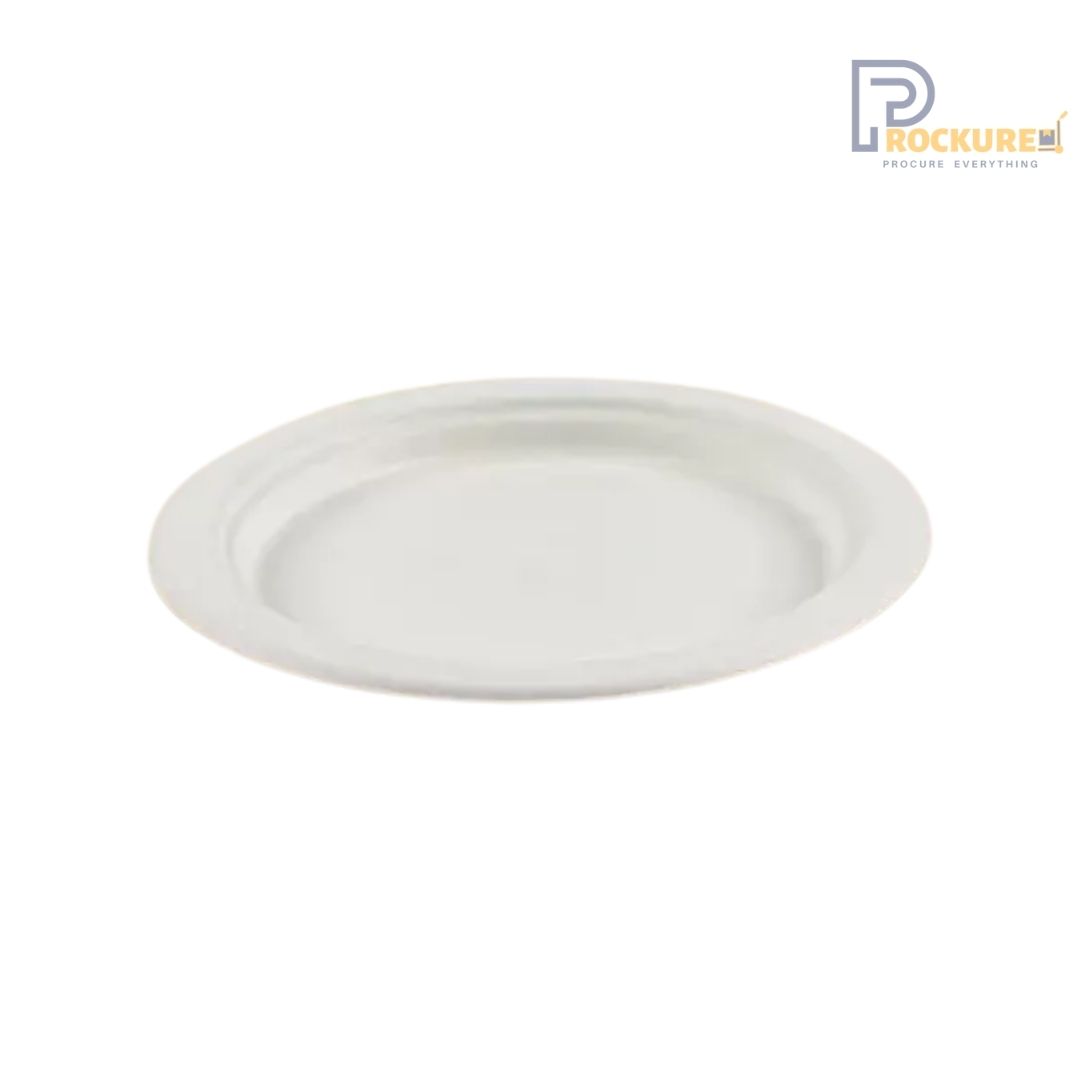 White Bagasse Round Plate 6 Inch | Biodegradable Plate