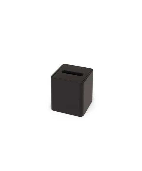 JVD  Courtesy Tissue Box – Matt Black Melamine Heat Resistant, Stain Resistant, Anti-Slip Feet 301102