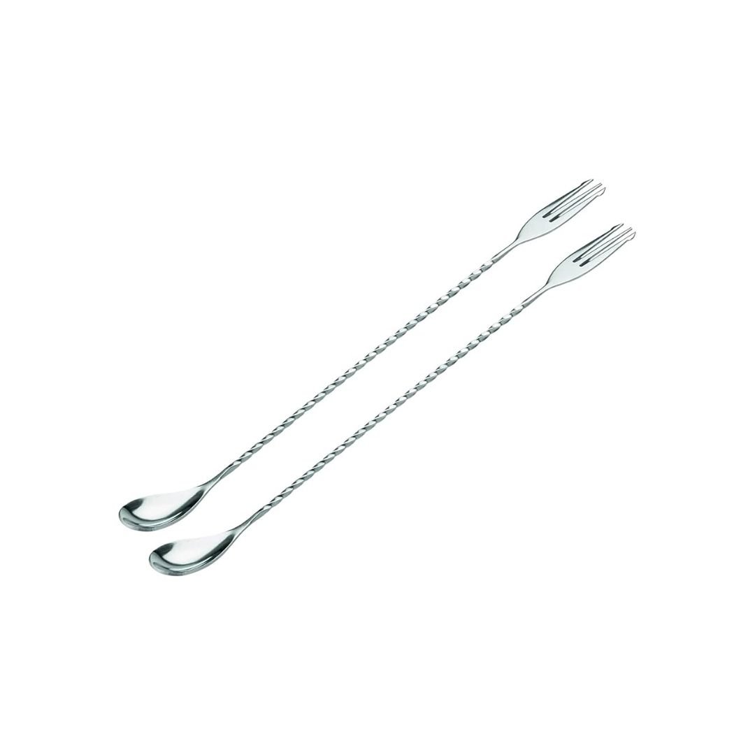Mirror Finish Trident Bar Spoon 40 cm – Professional Long Cocktail Mixing Spoon