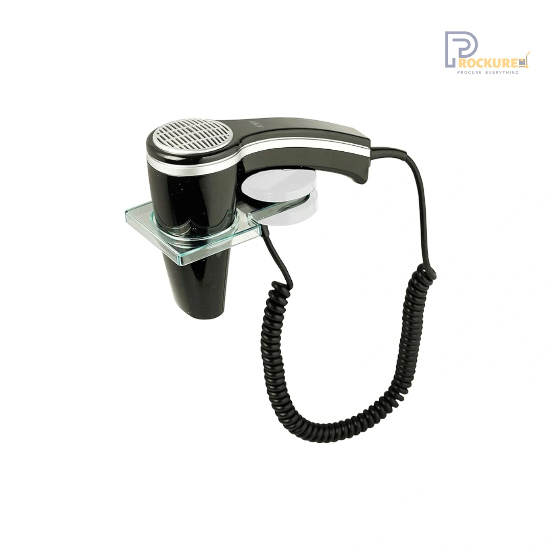JVD Eden Hair Dryer – Wall-Mounted Space-Saving Dryer with Lightouch Handle for Hotel Bathrooms