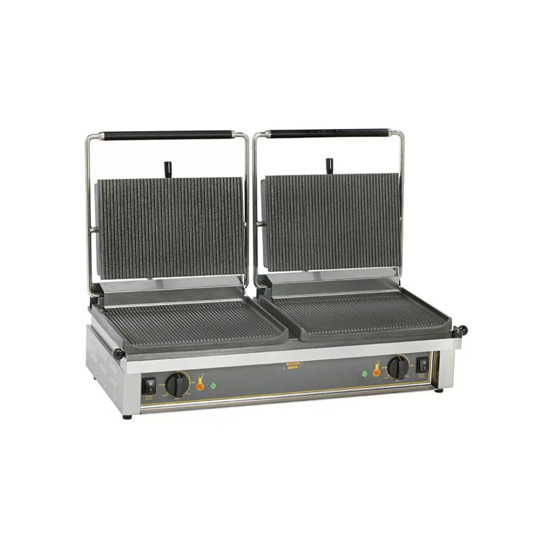 Roller Grill DOUBLE PANINI Cast Iron Contact Grill Double Model for Professional Use