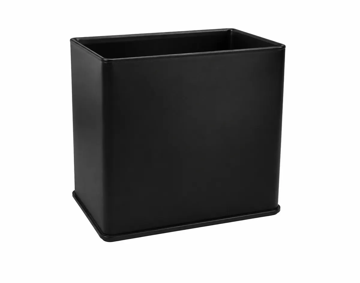 JVD York Rectangle Double-Layer Metal Dustbin 7.6L Matt Black JVDYKD