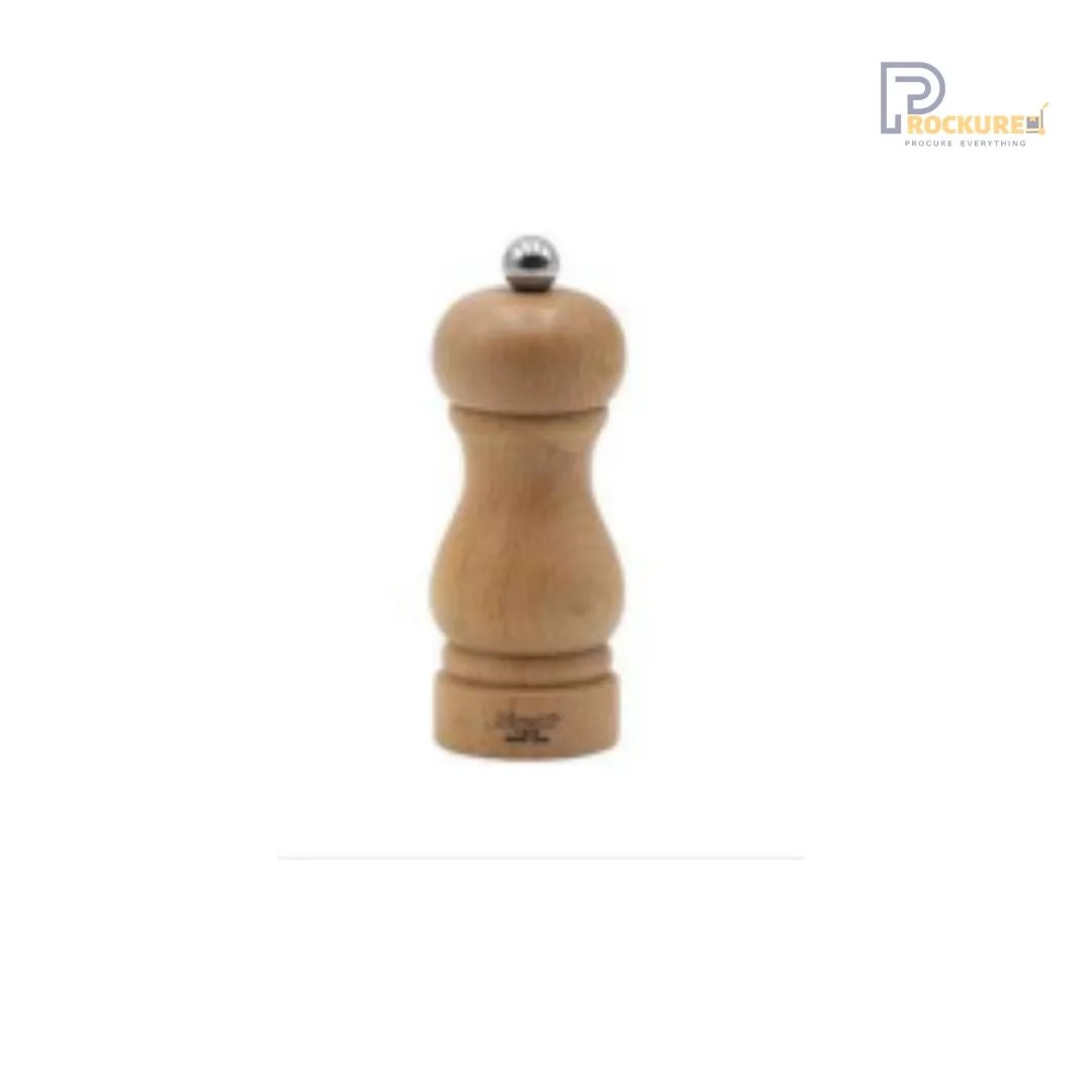 Bisetti Sorrento Series Pepper Mill – 13 cm (Natural) | Classic Wooden Grinder