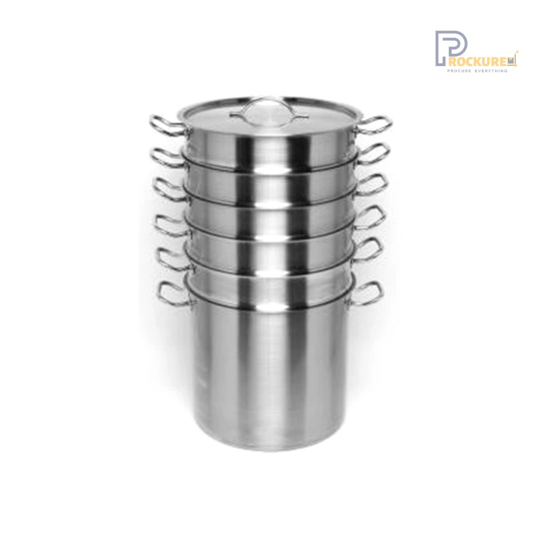 Avon 5-Tier Steamer with Stock Pot & SS Lid (40.0x40.0 cm) – 5x12.5 = 62.5 L