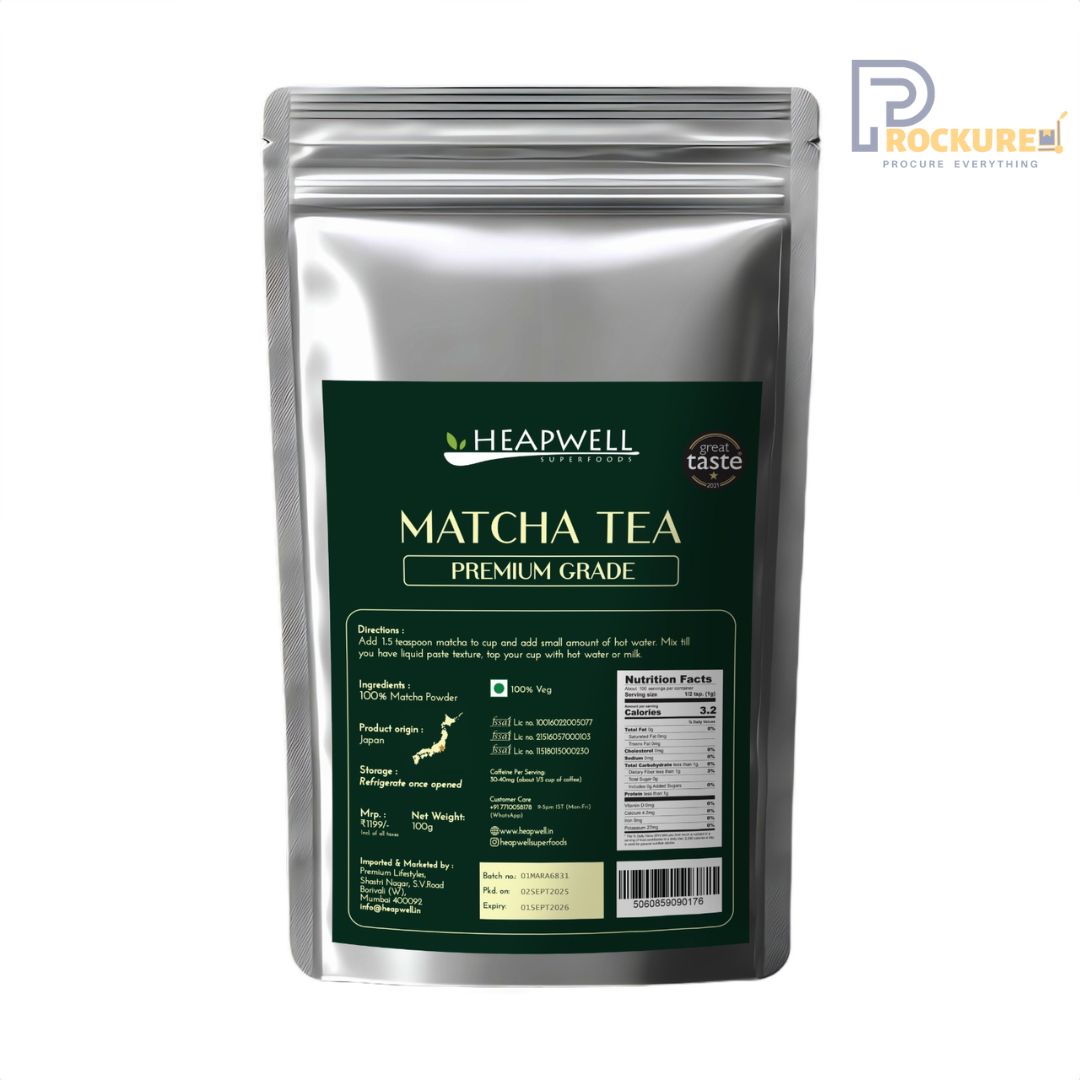 Heapwell Premium Grade Matcha Powder, 100g
