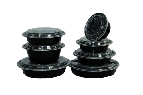 Customised Round Plastic Containers with Lid  MOQ 1000 Pcs