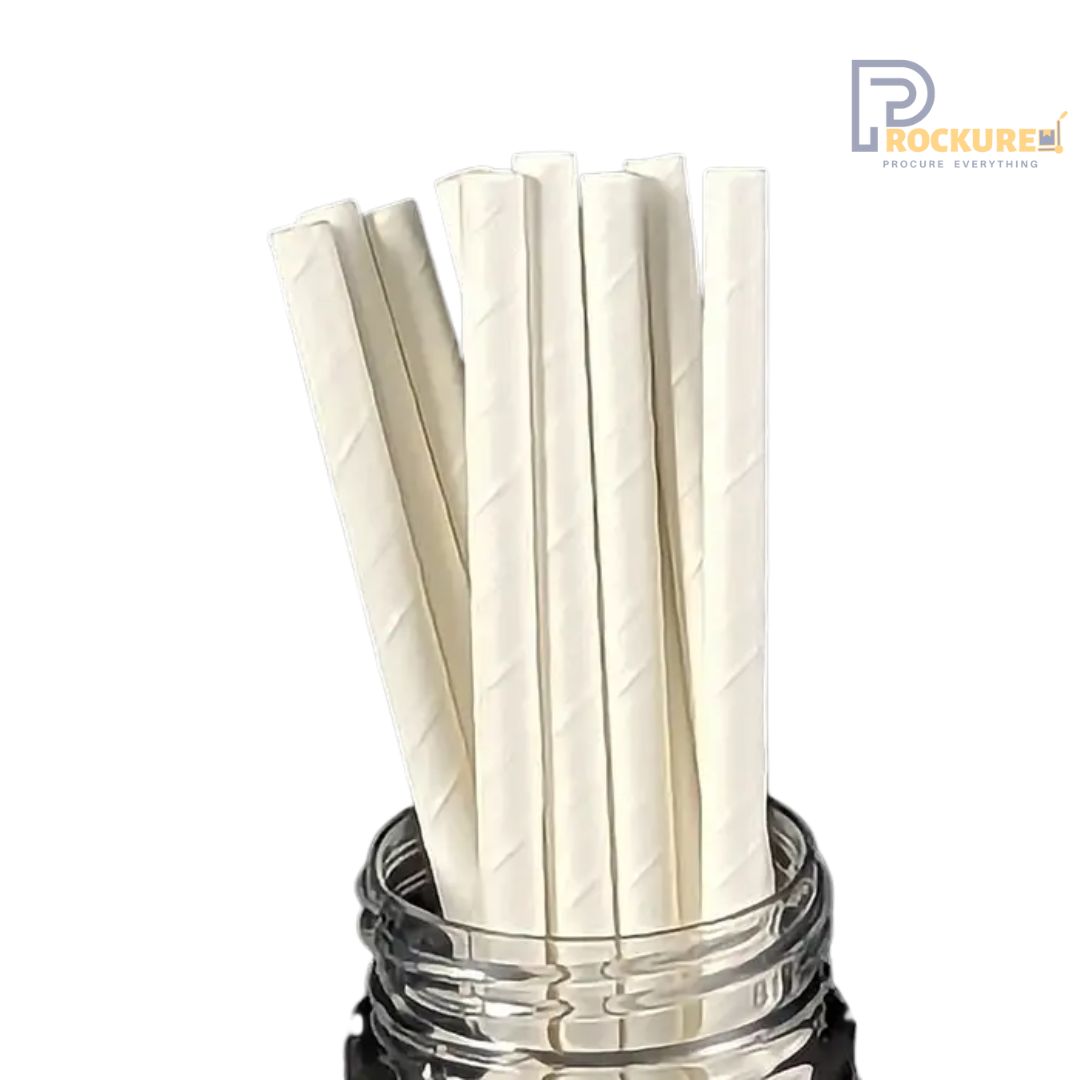 5mm White Paper Straws | 330 GSM