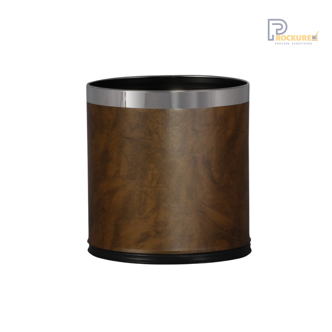 JVD Lincoln Dustbin (PU Leatherette Brown) – Designer 10L Bin with Leather Finish for Rooms