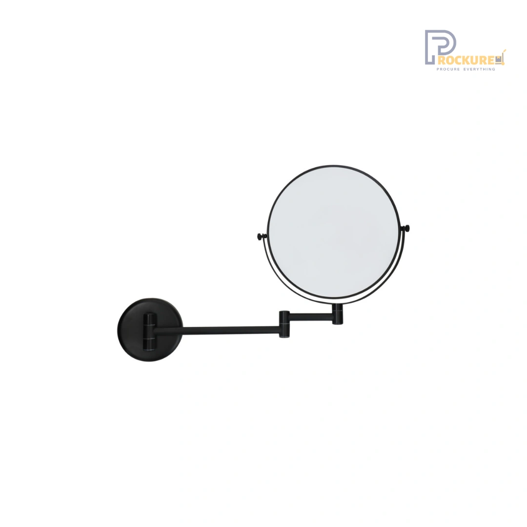 JVD Fiesta Wall Mirror 200mm – Dual Side 1X/3X Matt Black Hotel Mirror