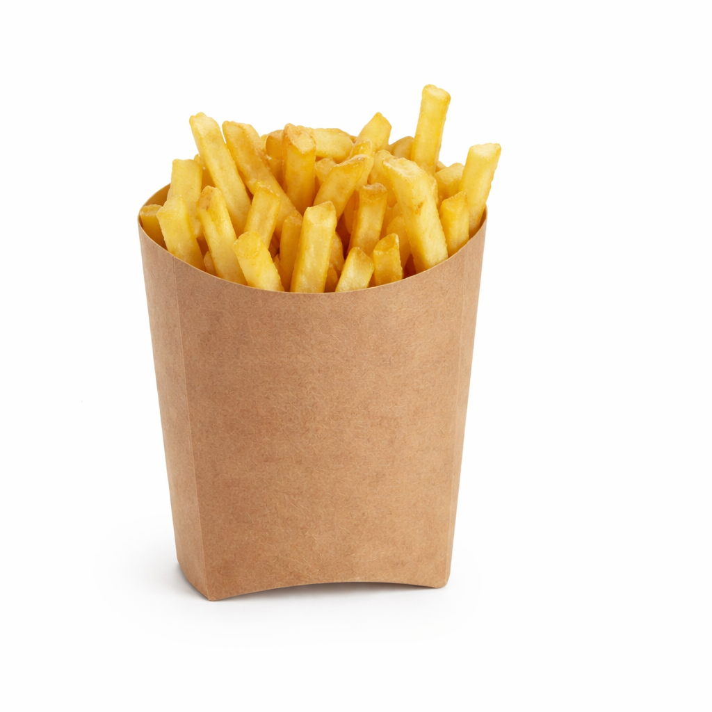 Big French Fries Box Brown Virgin Kraft Paper