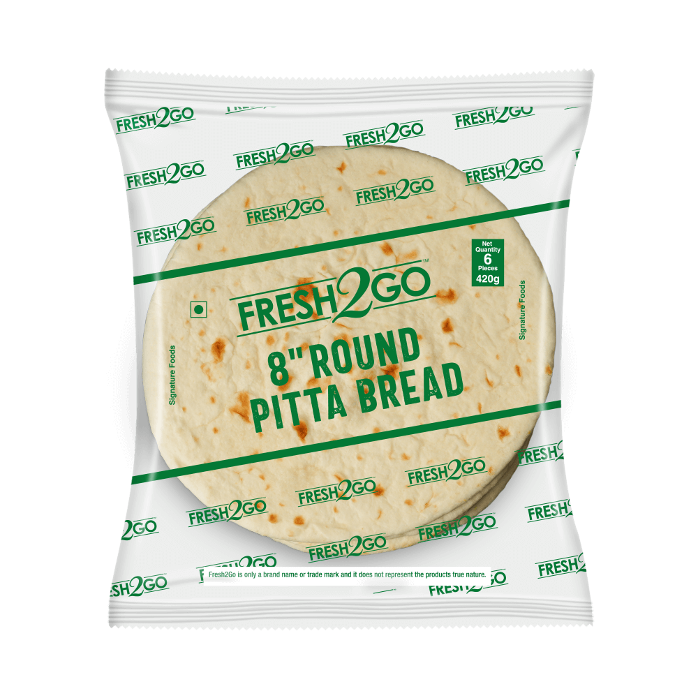 Fresh 2 Go 8 Inch Round Pita Bread RTC Frozen 420 gm Pack of 6