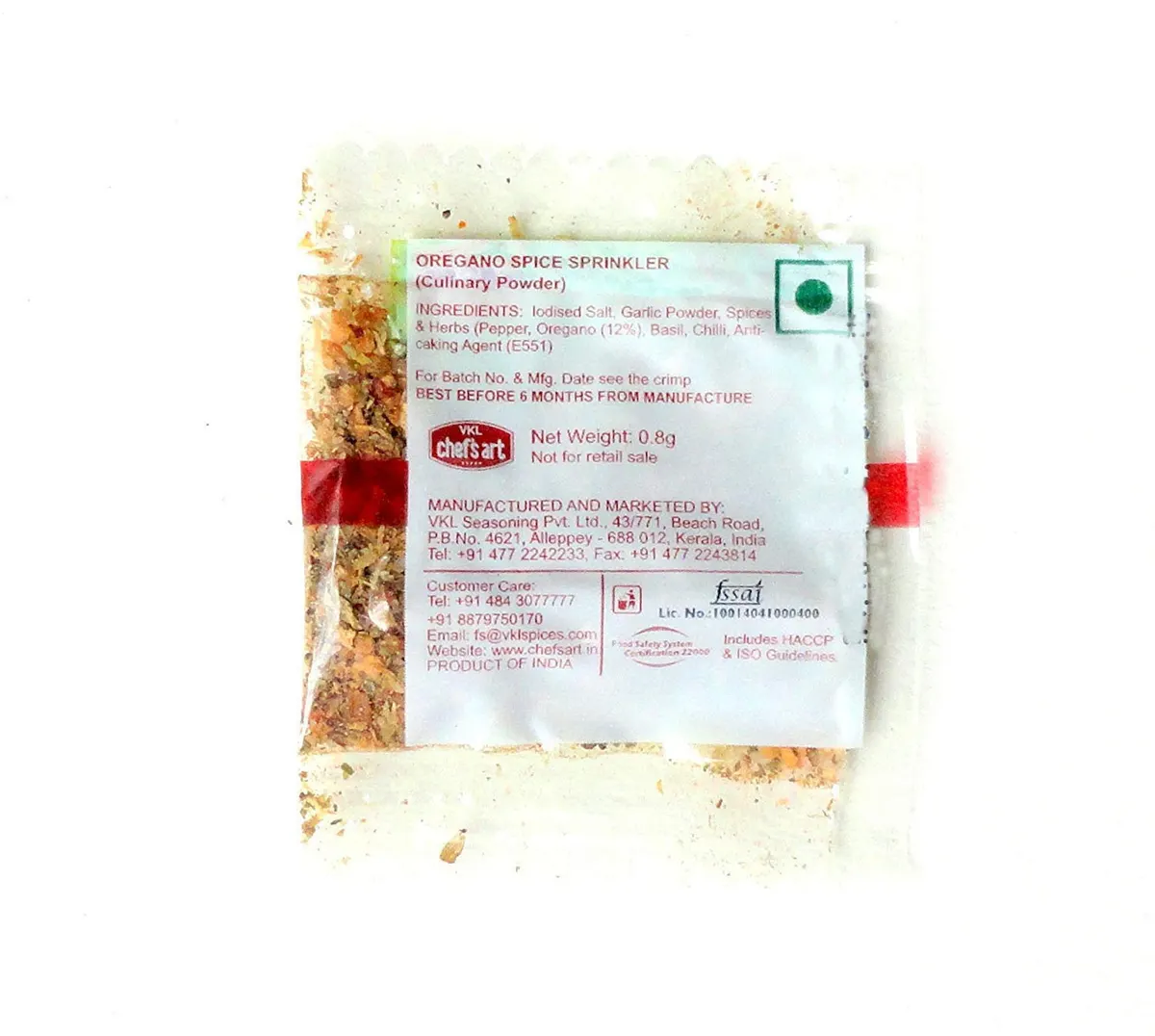 Chef's Art Oregano Spice Sprinkler 0.8 gm Sachets 2