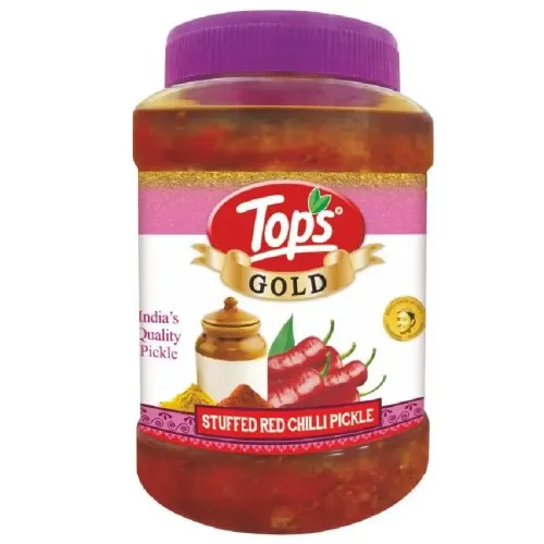 TOPS Red Chilli Stuffed Pickle 900 gm Jar 2