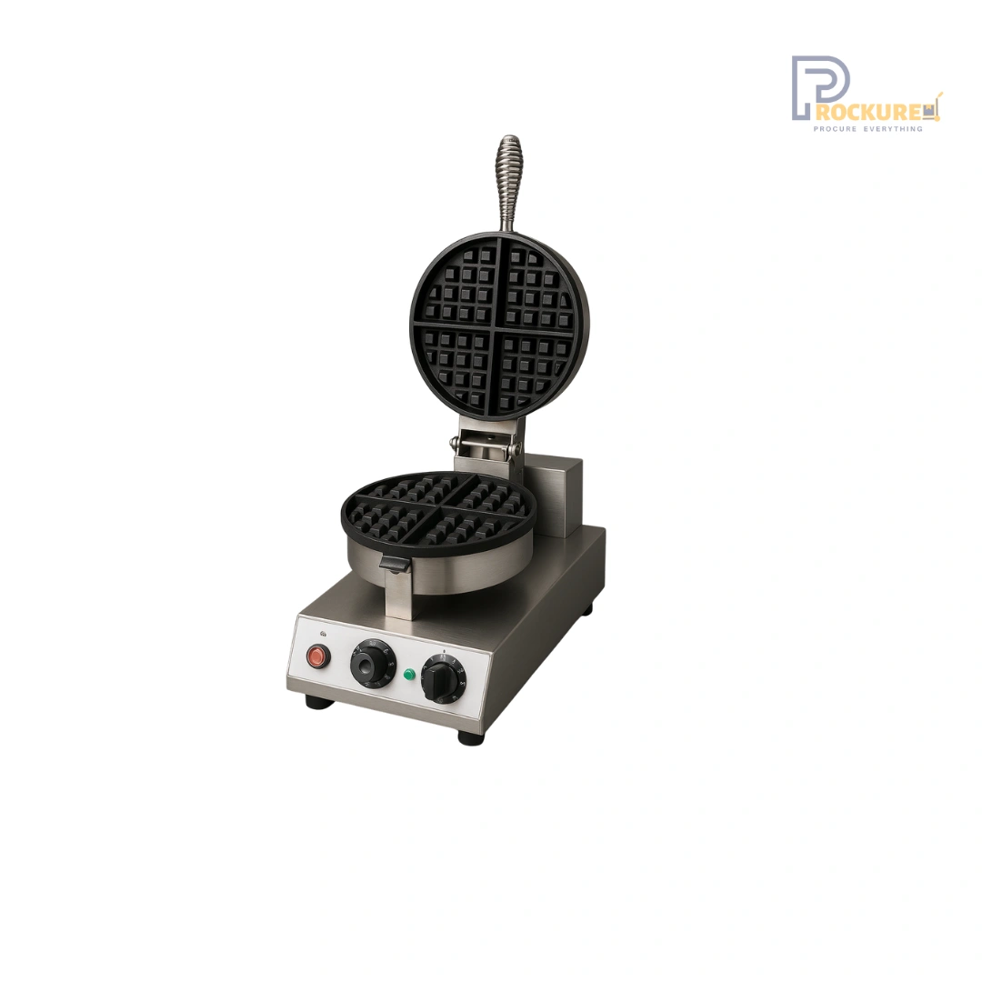Prockured Basics Round Waffle Maker – 1kW, 250x350x260mm