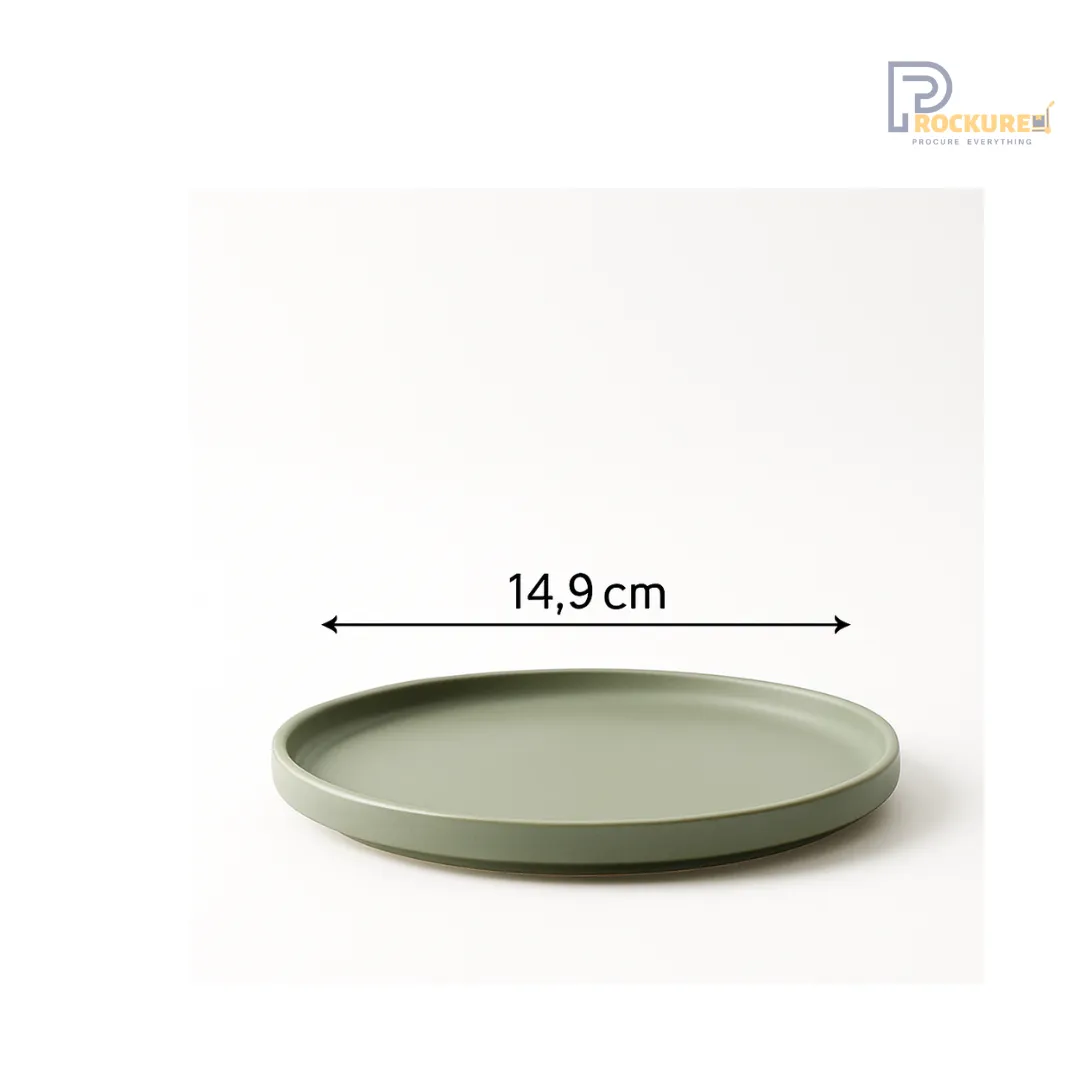 Modern Green Porcelain 14.9CM Tea Saucer – (Set of 48) – Sanaai