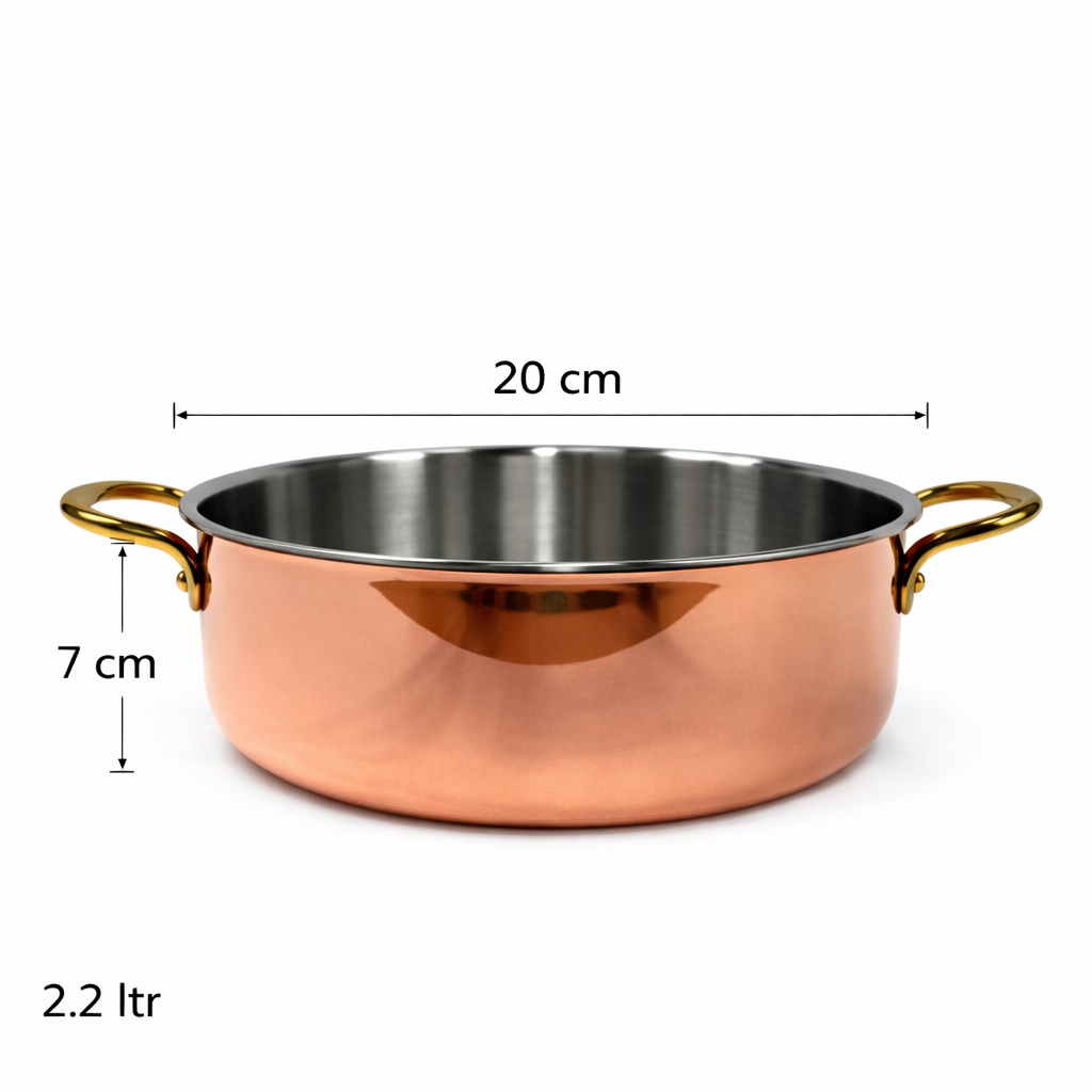 Pradeep Triply Casserole Pot 2.2 Litre with Copper Finish 2