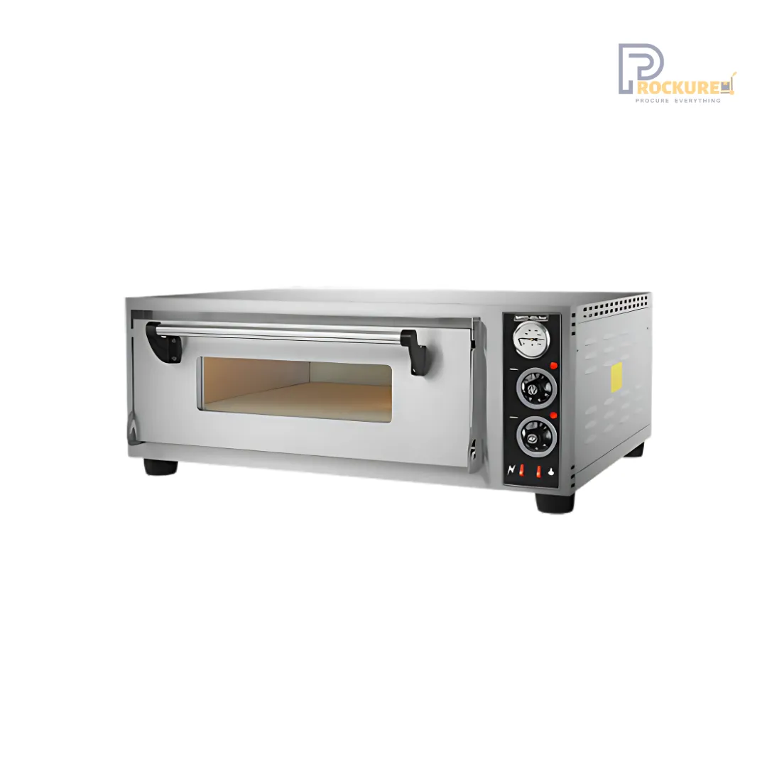 Midkitchen MK PO641 Electric Stone Pizza Oven - Single Deck (Large) | 500 degree temperature | Best For Neapolitan Pizza