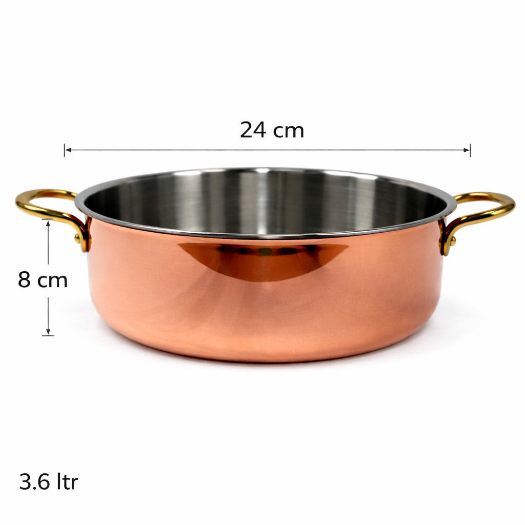 Pradep Triply Casserole Pot 3.6 Litre with Copper Finish
