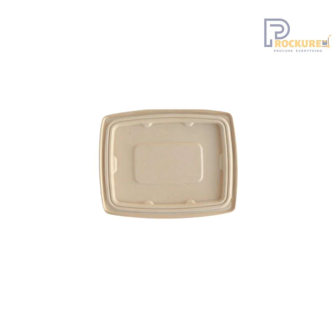 Rectangle Bagasse Container With Lid | 750 ml