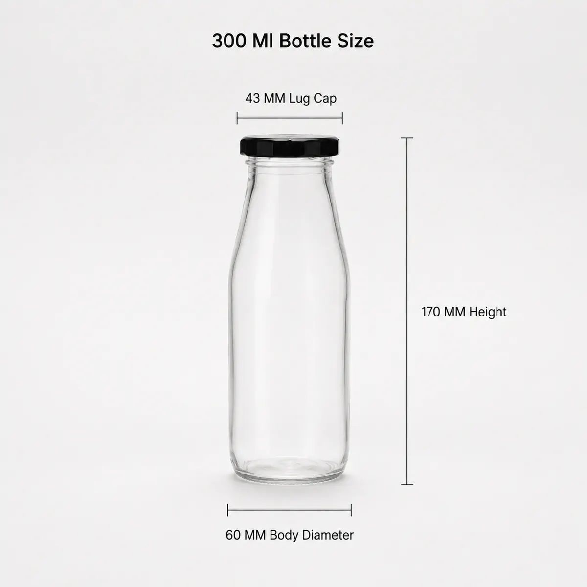 Lug Milk Glass Bottle 43 mm Lug Cap | 200 ml, 300 ml 4