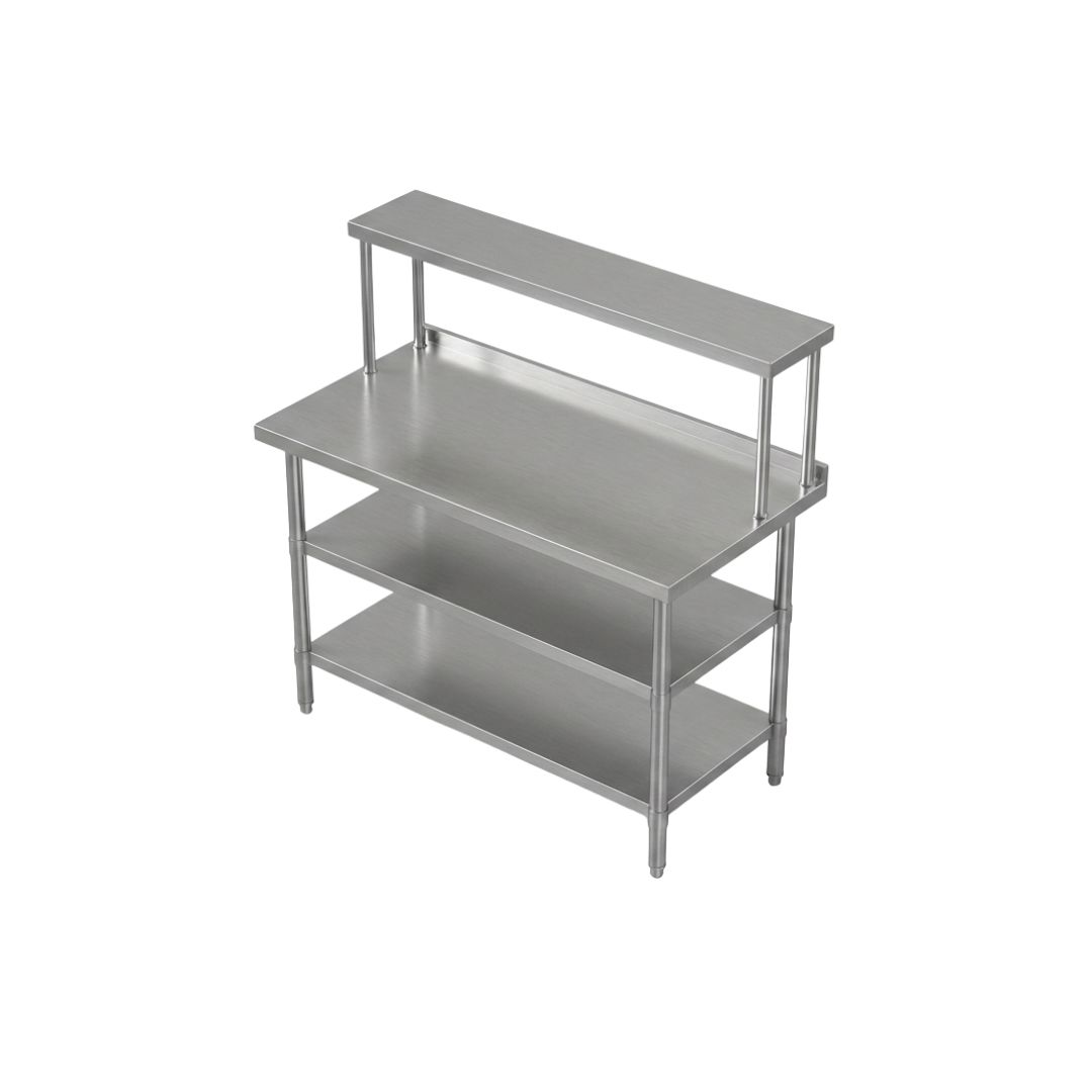 Pickup Table Commercial with 2 Under Shelves & Single Overhead Shelf (1200 × 600 × 850 mm)