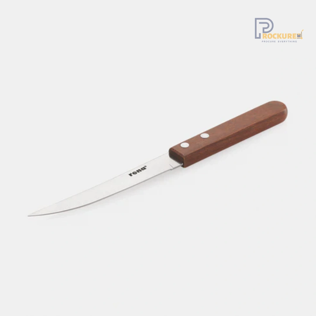 RENA Steak Knife Plain (Wooden Handle) – Sharp & Ergonomic