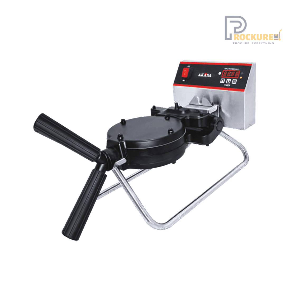 Akasa RWM Digi DLX Circular Waffle Maker – 1200W Digital Electric Commercial Waffle Machine