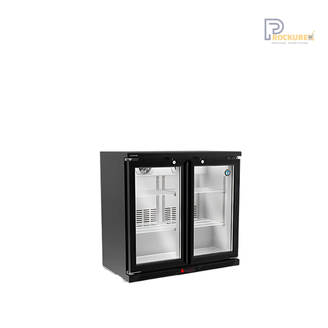 Hoshizaki 2-Door Back Bar Cooler – Sleek Black Finish,  196L Capacity